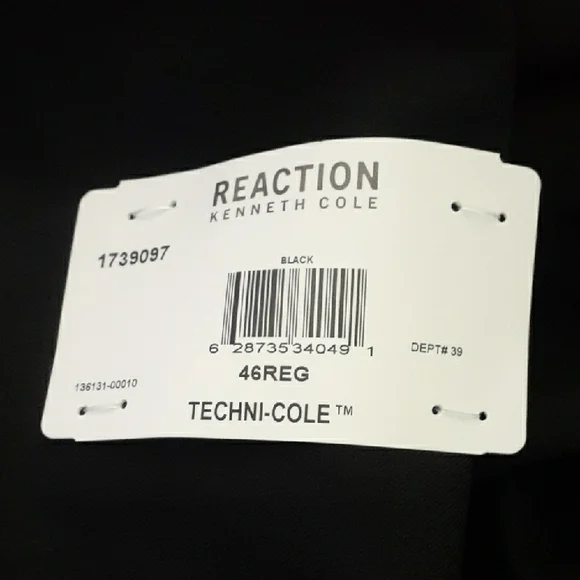 Kenneth Cole Reaction Suit Seperate Classic Black Men's Jacket - Various Sizes